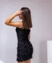 Луксозна къса черна дамска рокля по тялото , снимка 2