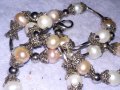 СРЕБРИСТО КРАСИВО НЕЖНО ПЕРЛЕНО ВИНТИДЖ АРТ КОЛИЕ БЕЛИ и РОЗОВИ НАТУРАЛНИ ПЕРЛИ 38886, снимка 10