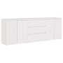 Странично шкафче, бяло, 180x36x65 см, бор масив