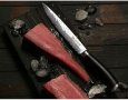 Нов 8 инчов Нож за дърворезба дървена дръжка с кожена обвивка Дом Кухня, снимка 2