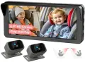 HD 1080P камера за автомобил за 2 деца с 6.9 инчов разделен екран, снимка 1