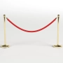 Комплект две златисти ограничителни колчета с едно червено въже, снимка 1