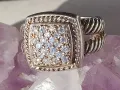 Много елегантен сребърен пръстен с много естествени камъни, снимка 3