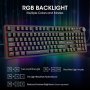Нова Пълноразмерна механична клавиатура RGB подсветка 104 клавиша, снимка 2