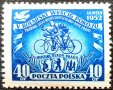 Полша, 1952 г. - самостоятелна чиста марка, спорт, 3*16, снимка 1 - Филателия - 41945266