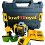 Лазерен нивелир Kraft Royal, Самонивелиращ, 4D, Дистнационно, Жълт, 5VDC, 5Ah, снимка 1