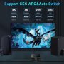 4K 120Hz HDMI 2.1 Audio Extractor 2X1 VRR ALLM HDCP2.3 HDR10 ARC CEC Audio Extractor Switch 2 IN 1 O, снимка 7