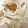 Драскалка за котки Beige 206 см – XXL катерушка с 2 къщички, хамак и площадки, снимка 5