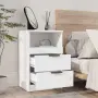 vidaXL Нощни шкафчета, 2 бр, бели, инженерно дърво, снимка 4