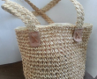 Ретро  дамска плетена камъшена  чанта, снимка 7