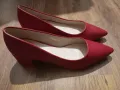 Червени обувки на нисък ток за по-тесен крак, снимка 3
