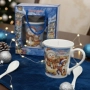 Празничен комплект за топли напитки – Керамична чаша и лъжичка в коледна опаковка, снимка 9