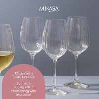 Нов Елегантен Комплект 4 Кристални Чаши Mikasa Treviso 350ml за бяло вино, снимка 6 - Чаши - 42605538