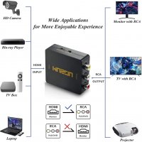 HDMI към AV видео аудио конвертор 1080P за телевизор, компютър, PS3, Blue-Ray, снимка 3 - Кабели и адаптери - 36013603