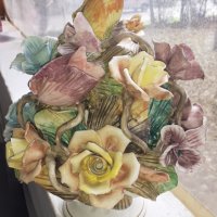 Порцеланова прелест голямо цвете Bassano Италия, снимка 5 - Антикварни и старинни предмети - 34751806