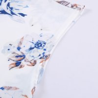Дамска блуза в бяло с къс ръкав, дантела и флорален принт, снимка 11 - Тениски - 44304065