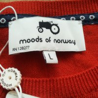 Moods of NORWAY Odd R-Neck Knit 100% Merino Wool размер L блуза 100% Мерино вълна - 409, снимка 12 - Блузи - 41388890