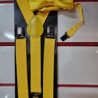 Комплект жълти тиранти и папионка , снимка 1 - Други - 39256526