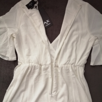 AX PARIS нова дамска рокля с волани в бял цвят р-р M/L (EU 40 - UK 12), снимка 13 - Рокли - 44599319
