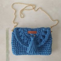 Плетена дамска чанта, снимка 1 - Чанти - 41862874
