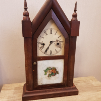 Стар античен механичен настолен часовник, снимка 1 - Антикварни и старинни предмети - 36332920