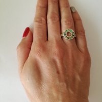 Сребърен пръстен с цветен седеф. Сребро проба 925., снимка 1 - Пръстени - 38993983
