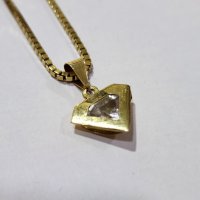 Златен синджир 18к със сърце, снимка 3 - Колиета, медальони, синджири - 41524056