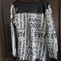 блуза тънко плетиво с надписи , снимка 3 - Блузи с дълъг ръкав и пуловери - 40629658