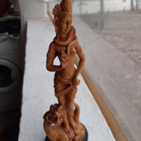 Стара статуетка на китайка фигура паста смола, снимка 1 - Антикварни и старинни предмети - 36129245