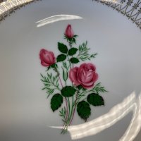 Немска десертна чиния с рози, снимка 2 - Чинии - 34730603