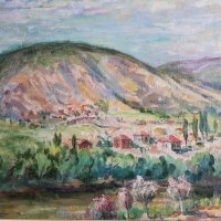 Иван ХАЛАЧЕВ 1902-1974 голям красив пейзаж с маслени бои, снимка 2 - Картини - 41626095
