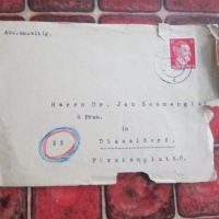 Пощенски плик 3 райх марка Хитлер, снимка 4 - Колекции - 36098668