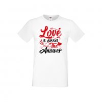 Мъжка тениска Свети Валентин Love Is Always The Answer, снимка 3 - Тениски - 35713749