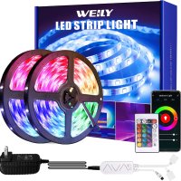WEILY WiFi Led Strip Lights 2x15m Гъвкаво променящ се цвят RGB Phone Control Smart Led Light Str, снимка 1 - Лед осветление - 40840713