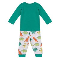 Памучна бебешка пижама, Динозаври, 3 - 6 м, Бяло/ зелено, снимка 2 - Бебешки пижами - 41734518