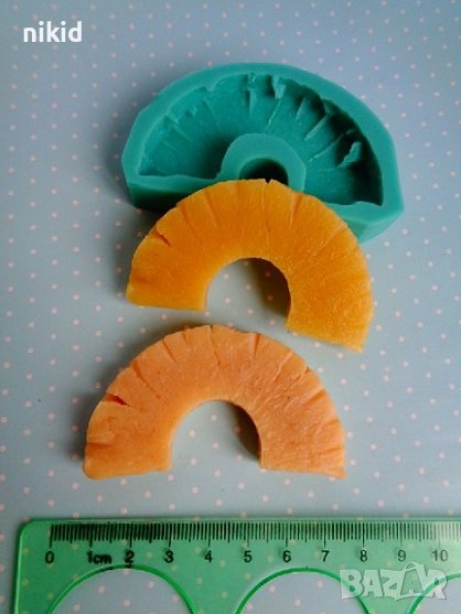 резен парче Ананас силиконов молд форма фондан гипс шоколад , снимка 1