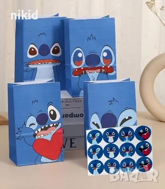 Стич Stitch хартиени пакети торбички подаръчни опаковки + лепенка торба плик опаковка, снимка 1