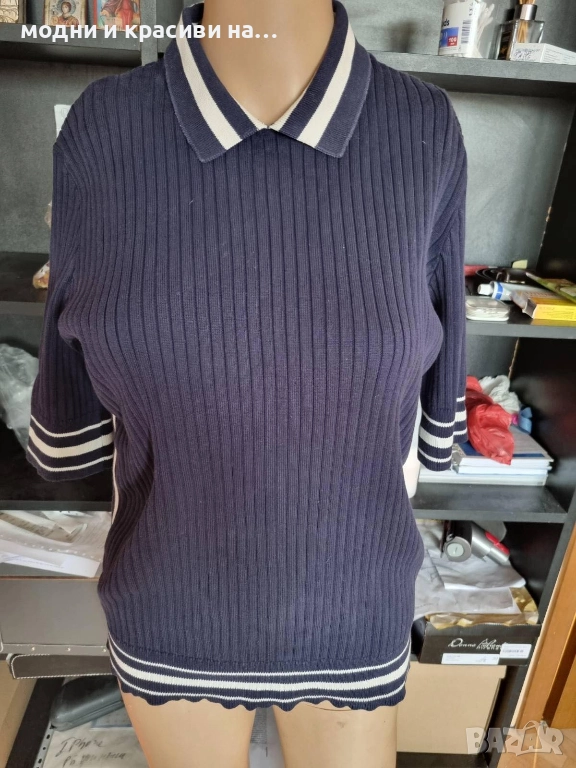 Дамска блуза Tory Burch тип polo shirt  размер S/M, снимка 1