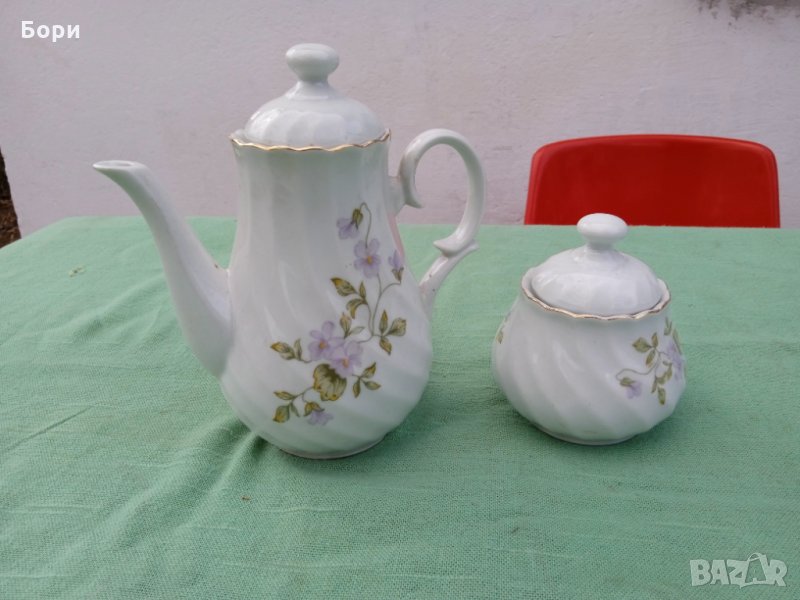 Български порцелан кана захарница, снимка 1