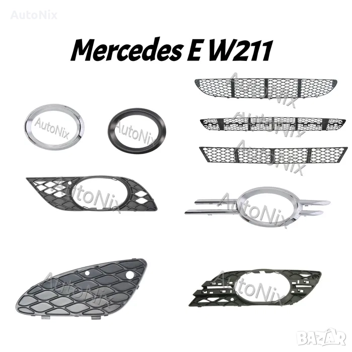 Решетка за броня за Mercedes E W211 решетки мерцедес е класа в211, снимка 1
