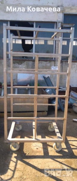 Здрава количка от неръждаема стомана (100см х 80см х 200см), снимка 1
