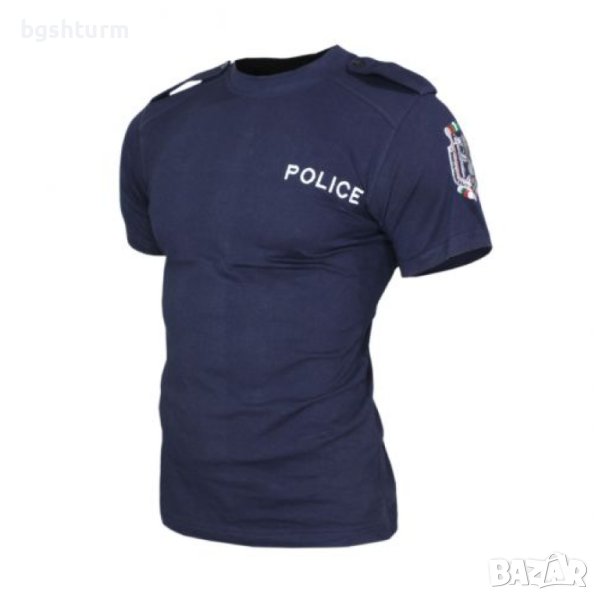 ТЪМНО СИНЯ ТЕНИСКА POLICE С ПАГОНИ ЩАМПА, снимка 1