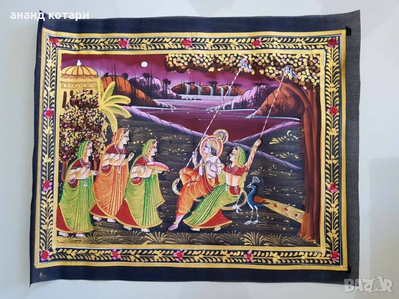 Индийски ръчно рисувани картини върху плат, снимка 1