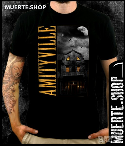 Черна тениска с щампа AMITYVILLE HORROR, снимка 1