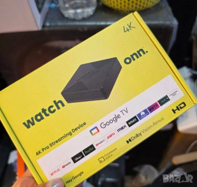 TV Box Onn 4K Pro, H313, с Google TV, Android 14, 3GB RAM, 32GB, снимка 1