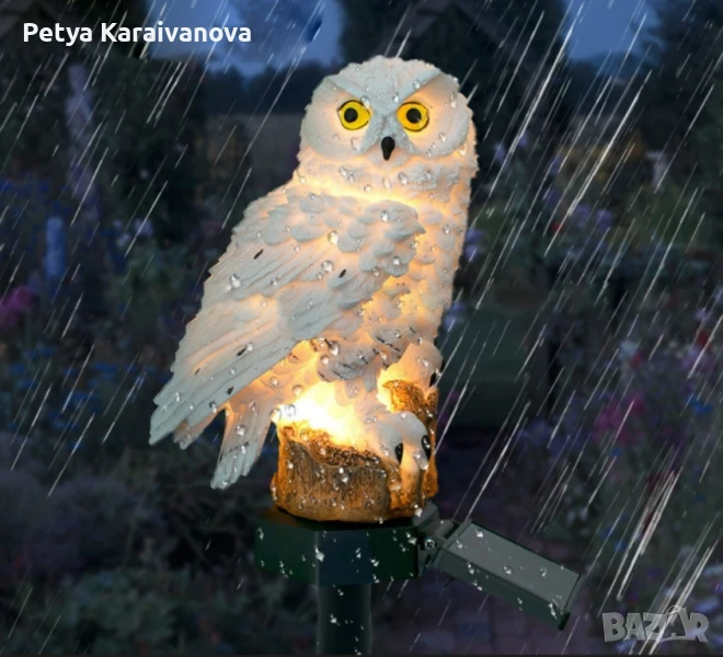 LED Соларна лампа Бухал - Соларна градинска лампа Бухал  , снимка 1