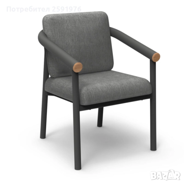 Стол, EUTOPIA, Сив, Текстил, 62х66х78см., снимка 1