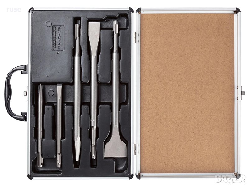 НОВИ! Длета 5 броя PARKSIDE SDS plus в куфар, снимка 1