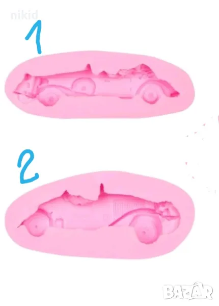 2 вида Ретро кола автомобил силиконов молд форма торта фондан шоколад гипс декор, снимка 1