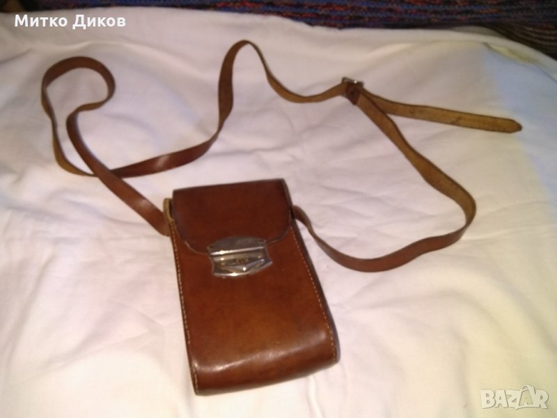 Чанта за врата през рамо естествена кожа за разни неща 160х90х40мм, снимка 1